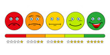 Customer satisfaction rating. The scale of emotions with smiles