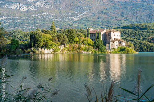 Lake and Castel Toblino  idyllic location in the Province of Trento  Trentino Alto Adige  northern Italy.