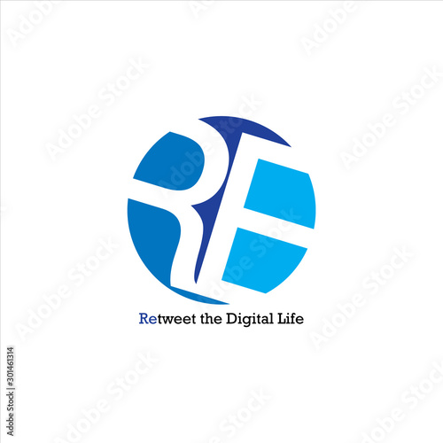 RE letter logo design template for use any business purpose