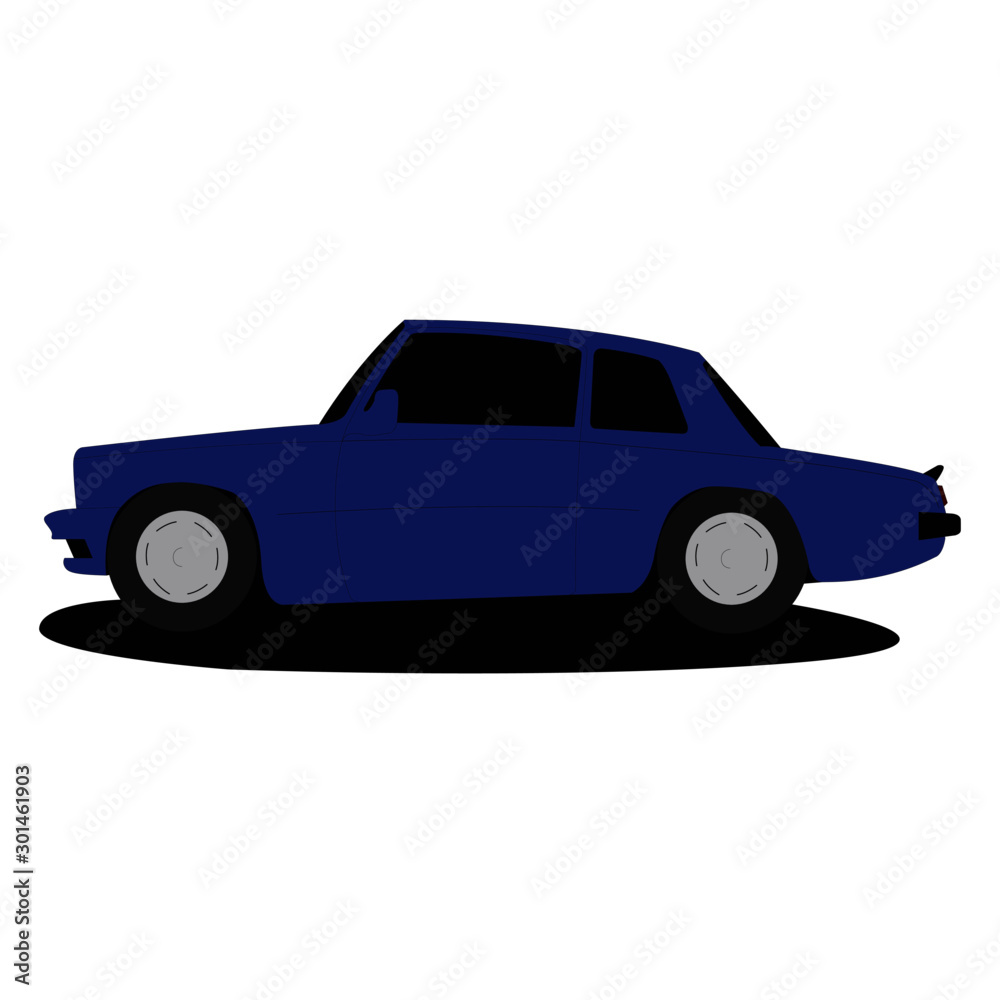 Classic car blue vector illustration isolated