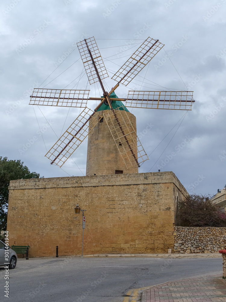 Ta’ Kola Windmill at Xaghra, Gozo, Malta