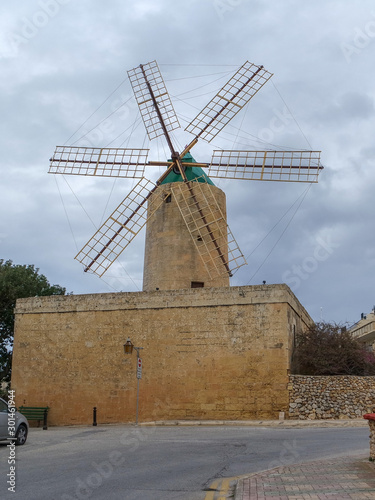 Obraz na płótnie Ta’ Kola Windmill at Xaghra, Gozo, Malta w salonie