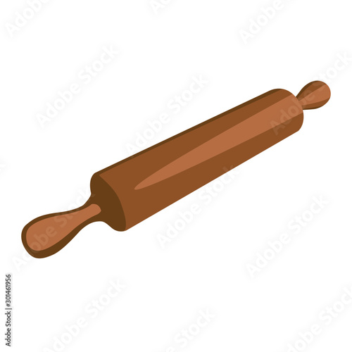 Rolling pin isolated vector illustration isolated