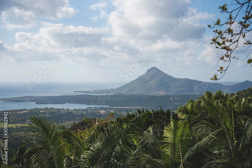 Mauritius, viewpoint, jungle, rock, sky