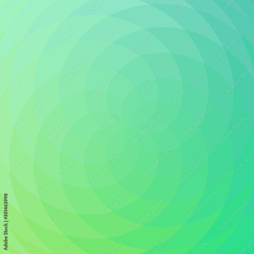 Abstract green background, spiral intersecting waves colored in different shades of green. Vector illustration. Ecology concept for graphic design, banner or poster.