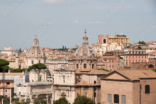 A panoramic view over the city Rome in Italy during the summer at daytime.