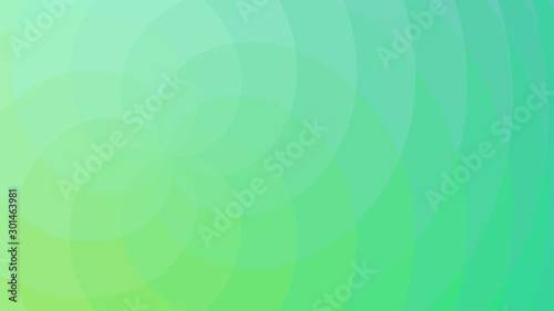 Abstract green background, spiral intersecting waves colored in different shades of green. Vector illustration. Ecology concept for graphic design, banner or poster.