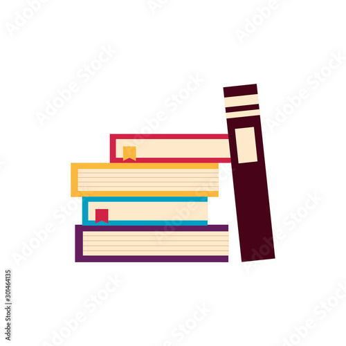 Isolated books flat design