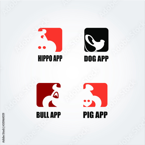 animal applications for hippo dog bull and pig