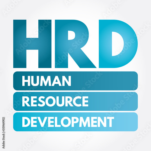 HRD - Human Resource Development acronym, business concept background