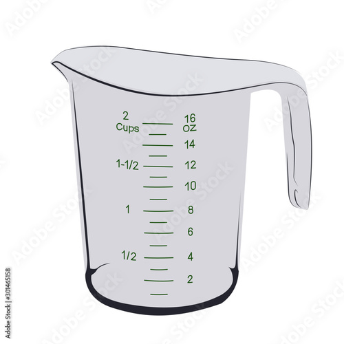 Measuring cup realistic vector illustration isolated