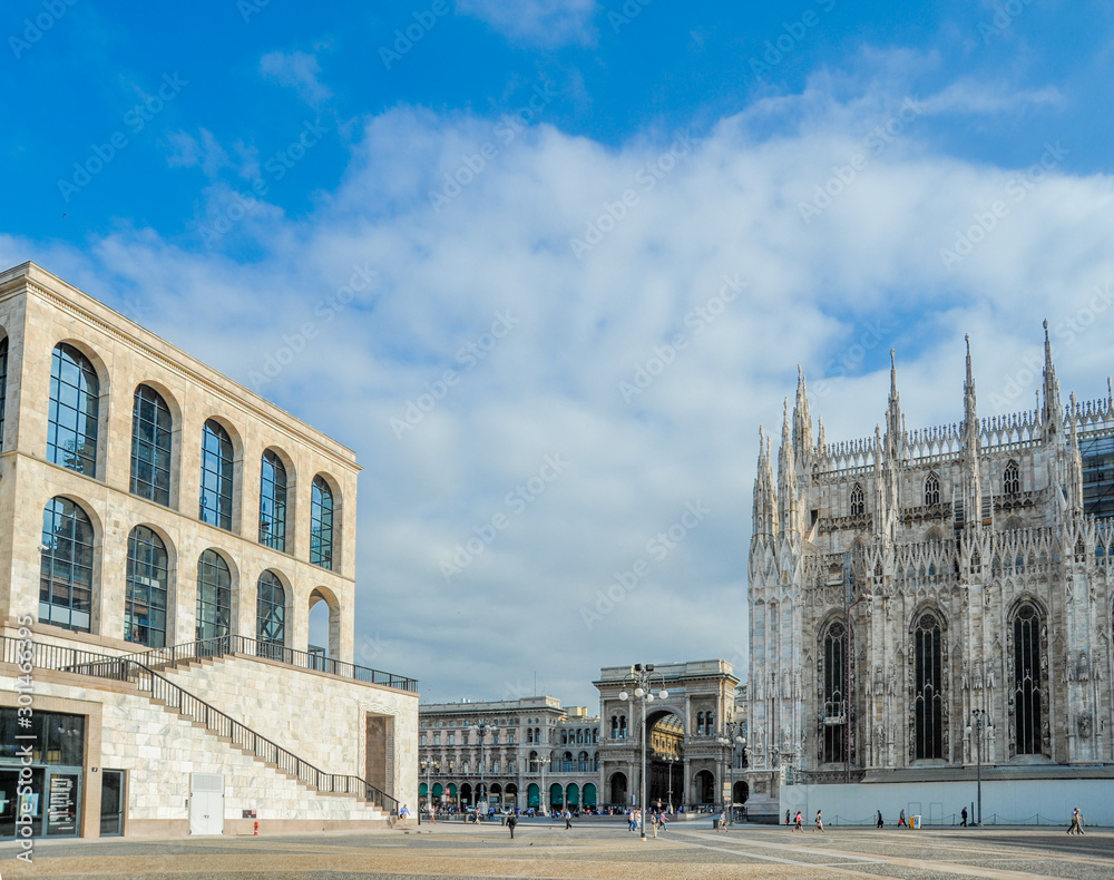 Fototapeta premium Milan with a view of the twentieth century museum and the cathedral