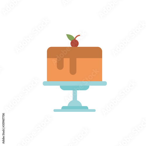 Sweet and delicious cake flat design
