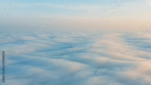 flying over the clouds