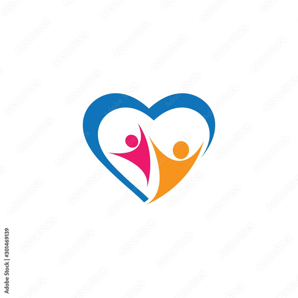 Fototapeta premium Love logo template vector icon
