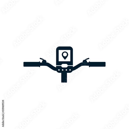 Isolated cycling handle icon flat design