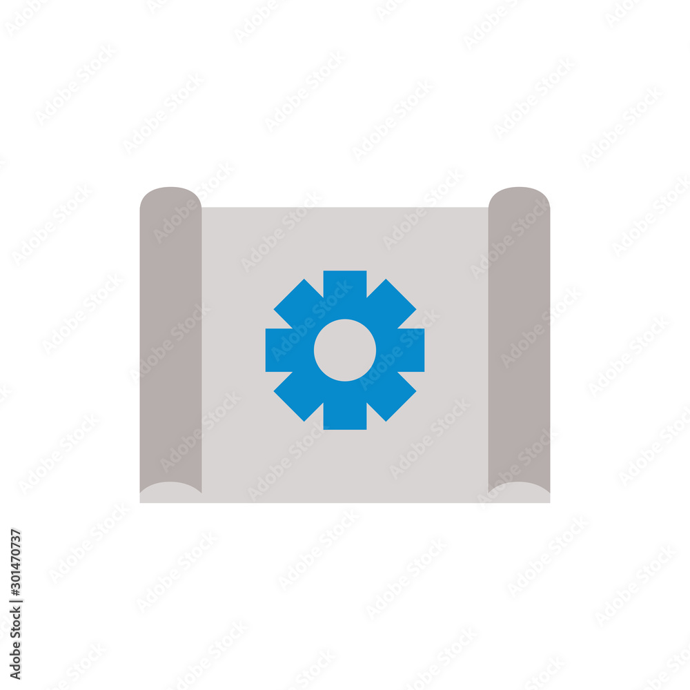 Isolated construction plans flat design
