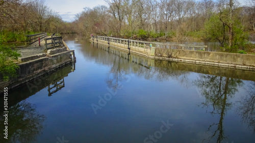 Photography Reinforced Concrete Shore Canal, Waterworks, New Jersey USA