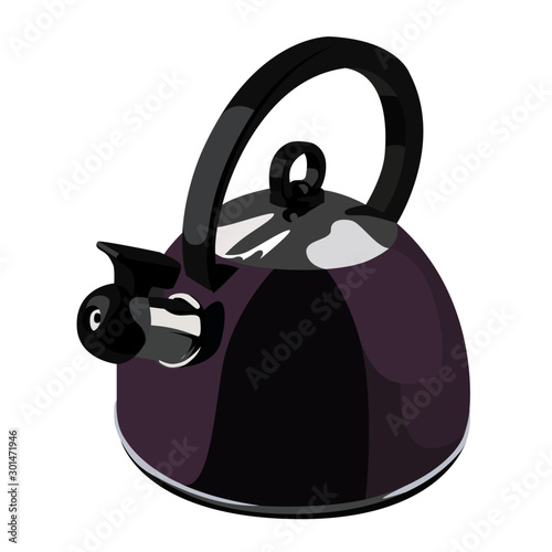 Kettle purpure vector illustration isolated