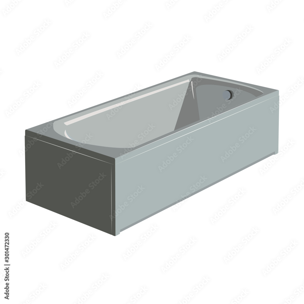 Fototapeta premium Bathtub isolated vector illustration isolated