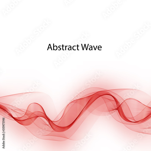 Abstract vector smooth color wave. Illustration of the movement of the curve of the flow of blue color. Smoke design. Vector lines. EPS 10