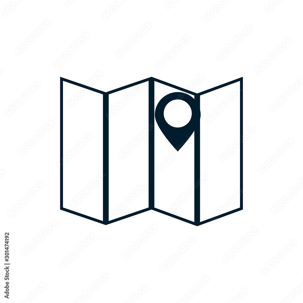 Isolated gps mark and map flat design Isolated gps mark and map flat design