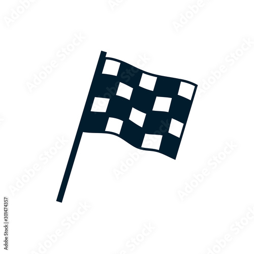 Isolated racing flag flat design