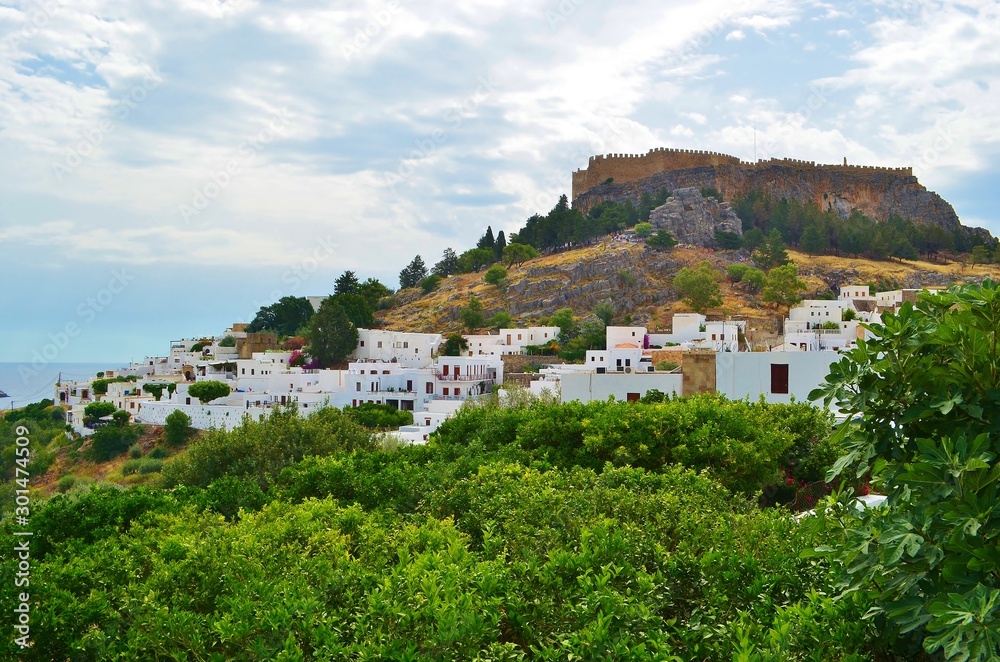 view of Lindos city in Rhodes