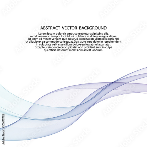 Abstract blue wave flow motion. Vector abstract design element. eps 10