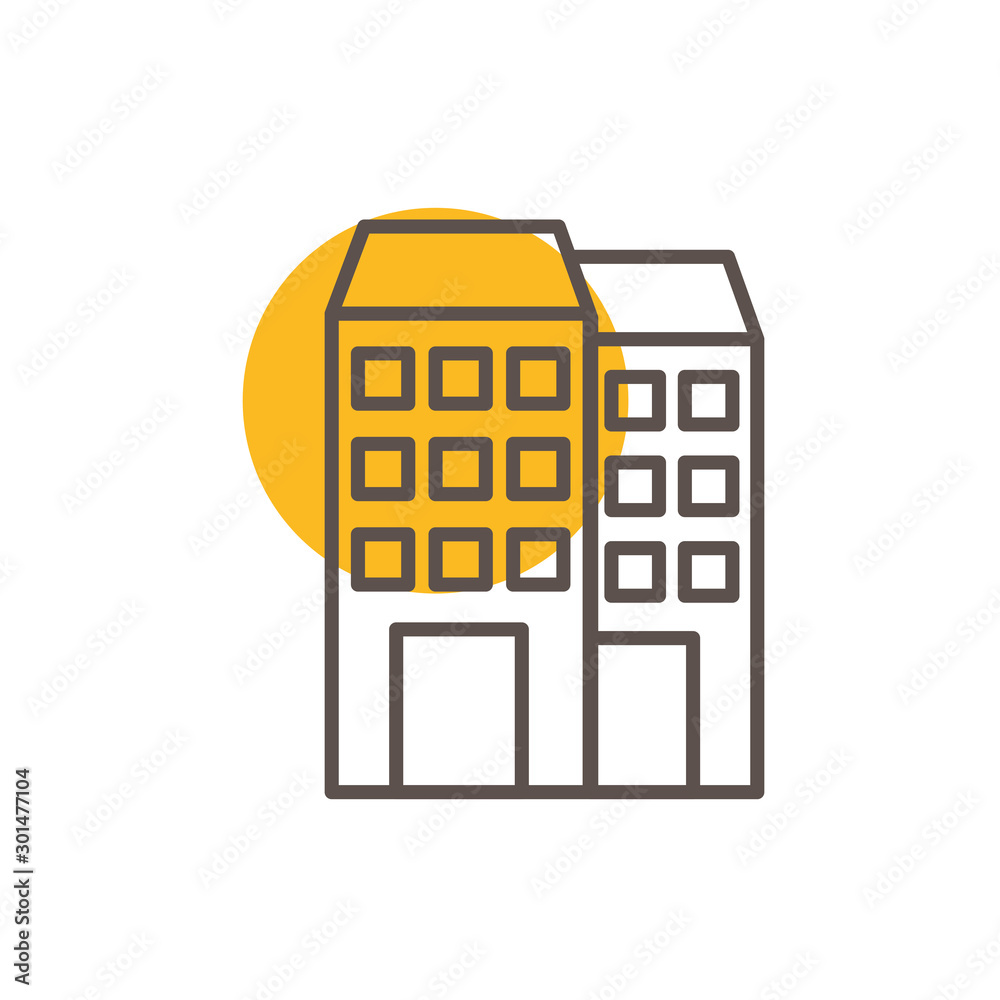 Isolated construction building line design Isolated construction building line design