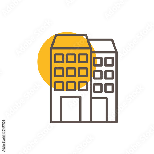 Isolated construction building line design