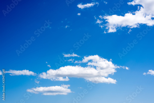 Blue sky with white clouds. Blue sky with copy space.