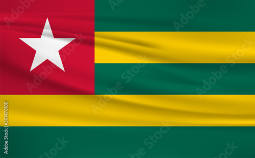 Illustration of a waving flag of the Togo