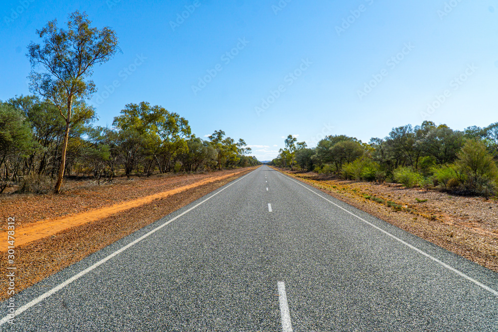 an australian highway leads through the middle of the outback