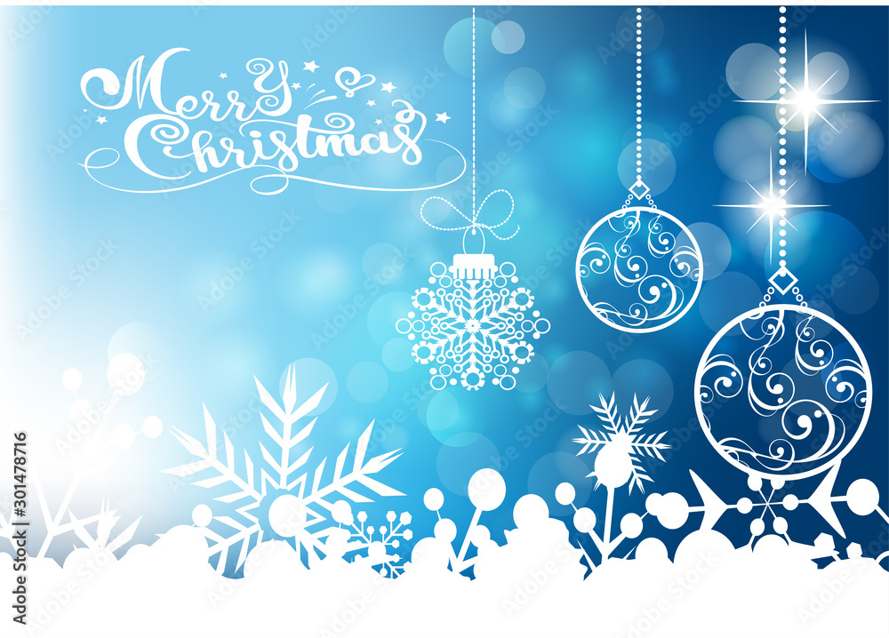 blue christmas background with balls and snowflakes blue christmas background with balls and snowflakes
