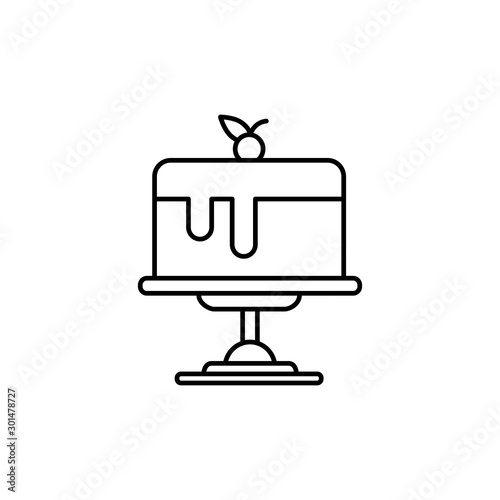 Sweet and delicious cake line design