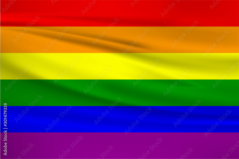 Illustration of a waving flag of the Lgbt Illustration of a waving flag of the Lgbt