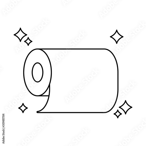 Isolated clean toilet paper line design