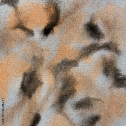 Abstract watercolor black and tan