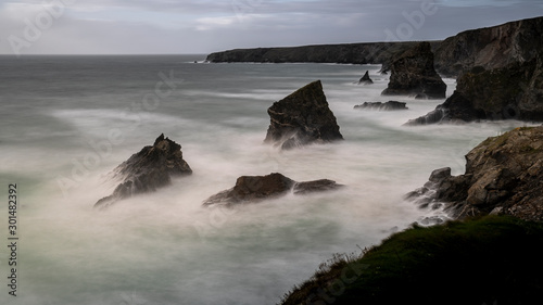Carnewas and Bedruthan Steps, Newquay, Cornwall,UK
