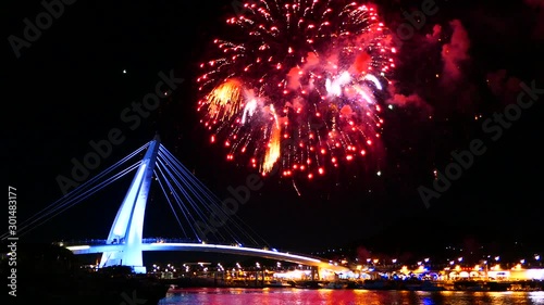 Taipei Taipei Freshwater Fisherman's Wharf Mid-Autumn Festival Fireworks Show