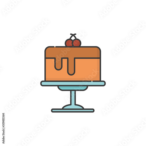Sweet and delicious coffee cake fill design