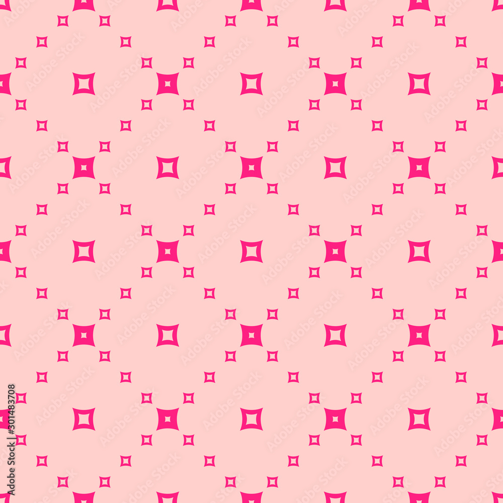 Pink vector minimal geometric seamless pattern with small outline squares
