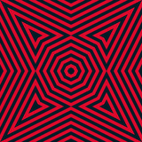 Black and red vector geometric seamless pattern with lines, stripes, octagons