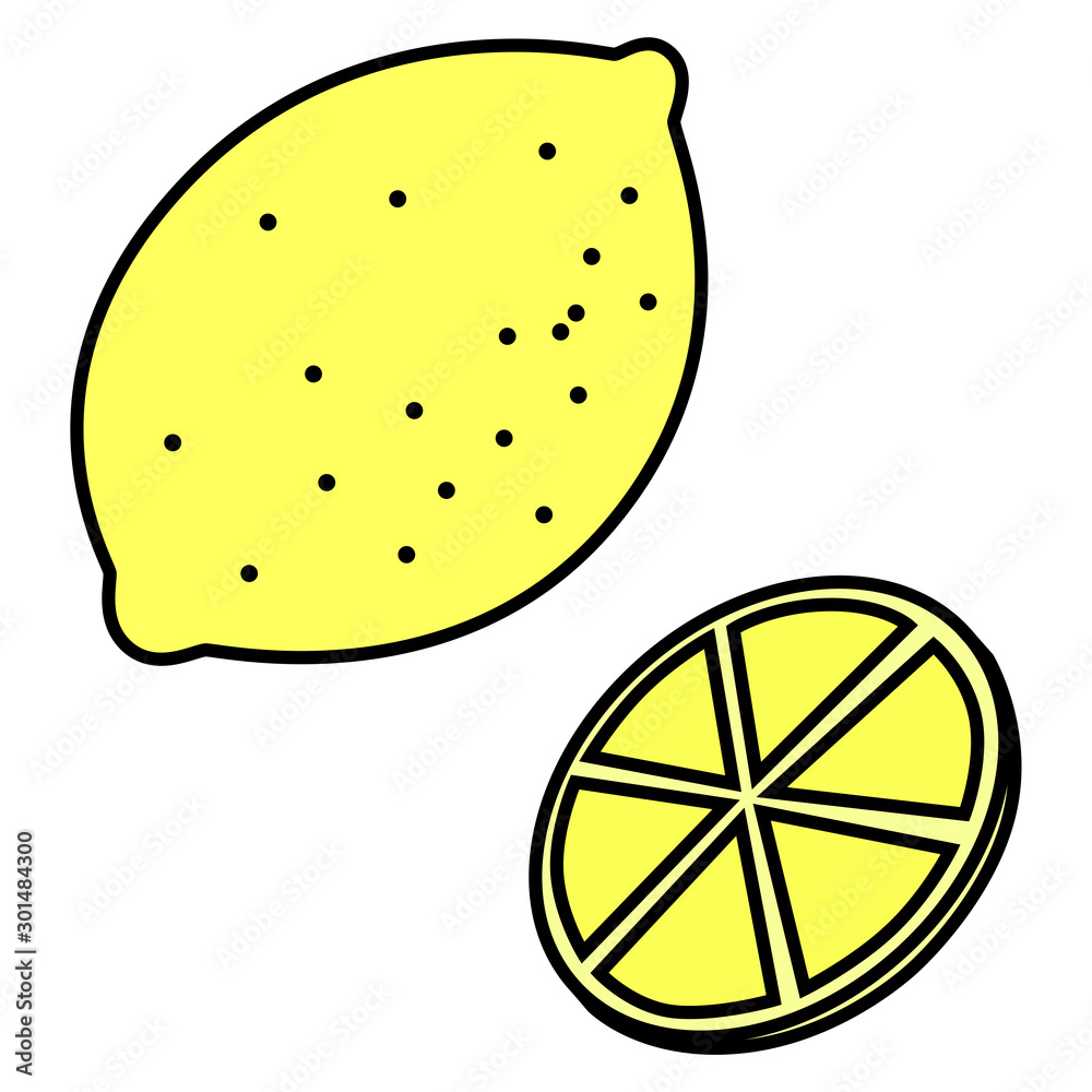 レモン 手書き風 イラスト アイコン Vector De Stock Adobe Stock