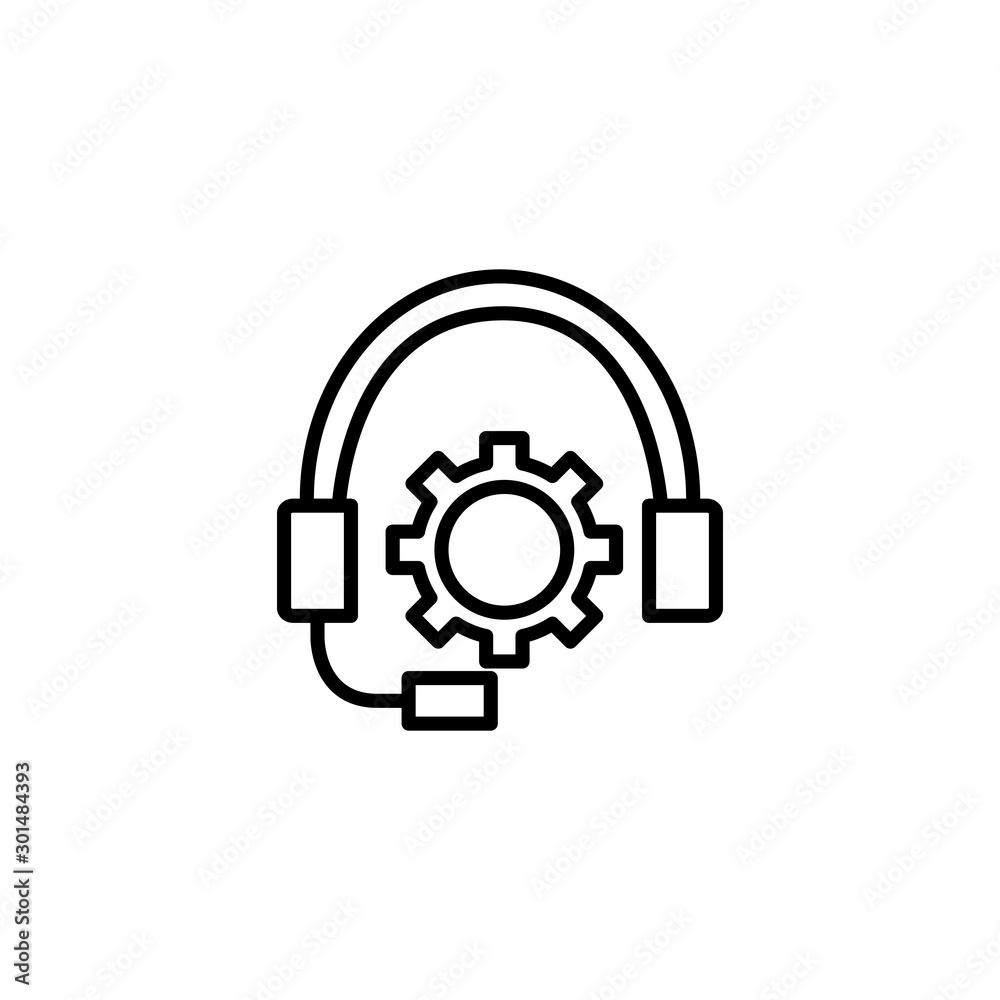 Social media headphones icon line design Social media headphones icon line design