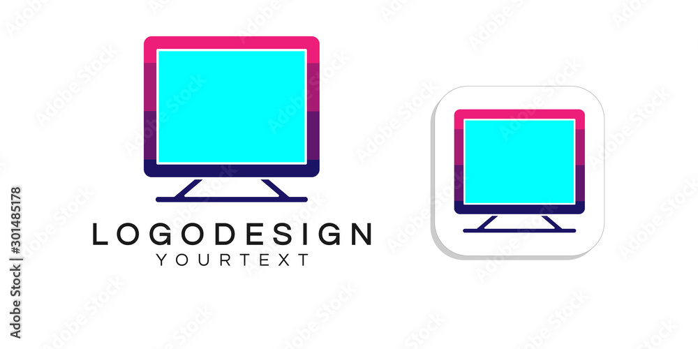 technology logo design. icon app smartphone color full technology logo design. icon app smartphone color full