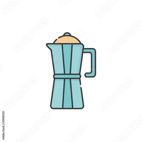 Isolated coffee pot icon fill design
