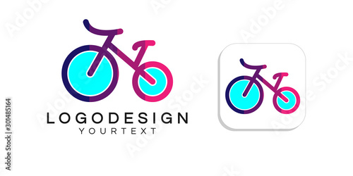 bicycle logo design. icon app smartphone color full