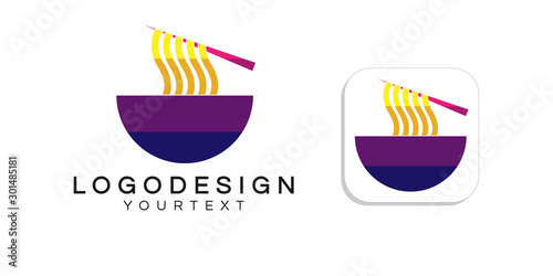 ramen logo design. icon app smartphone color full
